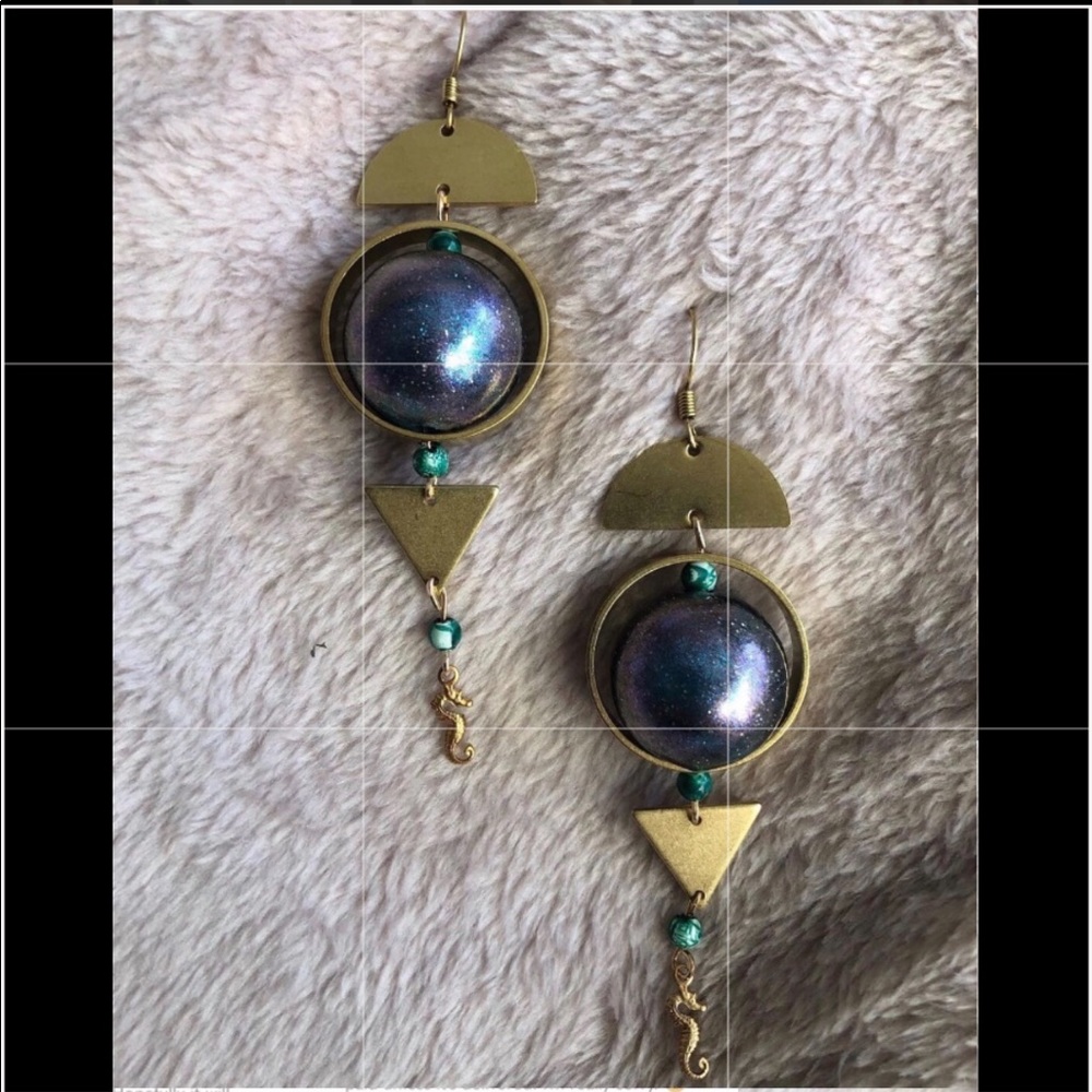 Handmade galaxy earrings